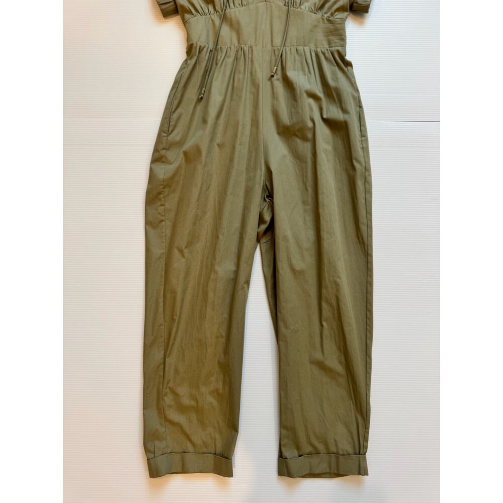 Zara Jumpsuit Women’s Medium Olive Green Utility NWT Safari Straight Leg Pockets - Picture 10 of 16
